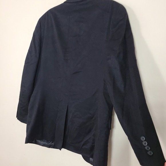 Black 100% Cashmere Mens 42R Blazer Old Money Preppy Quiet Lux Academia Winter - Picture 11 of 12